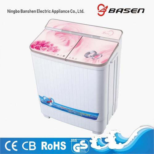 Pink Flower Glass Cover Twin Tub 4KG Washing Machine