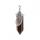 Stone Natural Hexagonal Prism Silver Feather Alliage Pendant Gemone Gemagone Hexagon Point de guéris