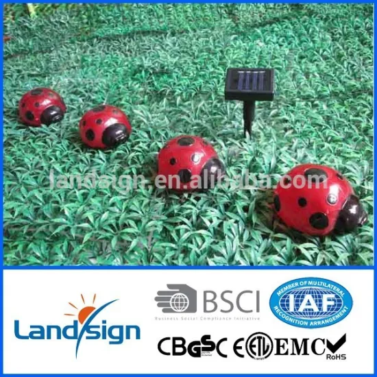 CE,RoHs Cixi Landsign plastic lantern solar Coccinella septempunctata light in outdoor farm lights