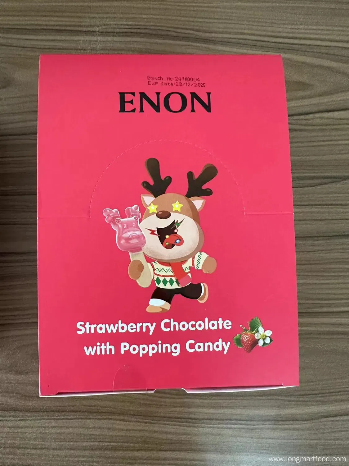 Strawberry Elk Lollipop with Popping Candy