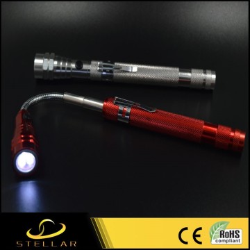 3 Led Telescoping Magnet Led Flashlight With Pick-Up Tool, Flexible Telescopic Led Flashlight with Magnetic Base