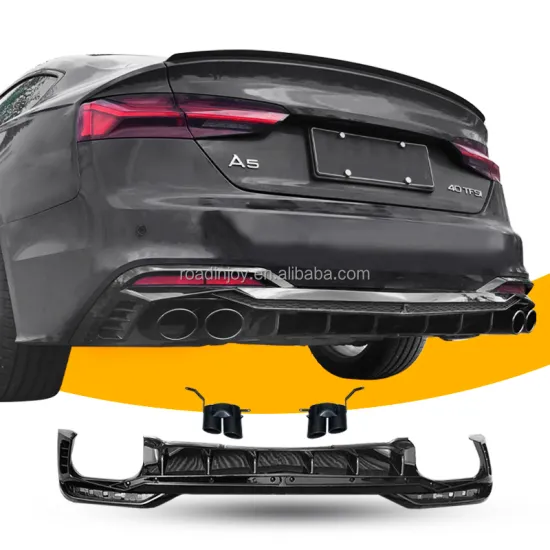 2021-2024 Body Parts Rambo Black S5 Rear Diffuser for Audi A5 B9.5 - Upgrade S5 Rear Spoiler with Tail Pipe