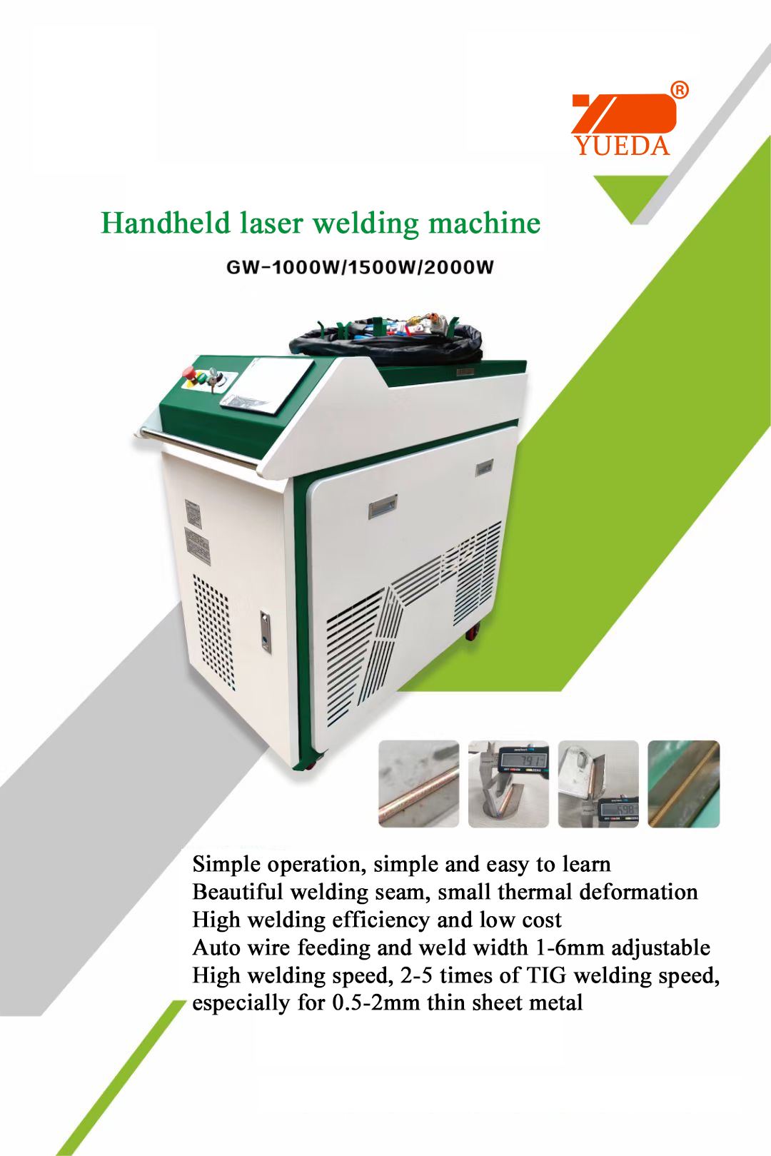 2021 1 kW 1,5 kW 2 kW Faserlaserschweißer / Handfaser -Laserschweißmaschine tragbar