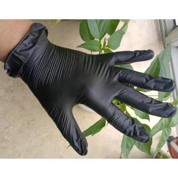 Одноразовая черная виниловая перчатка