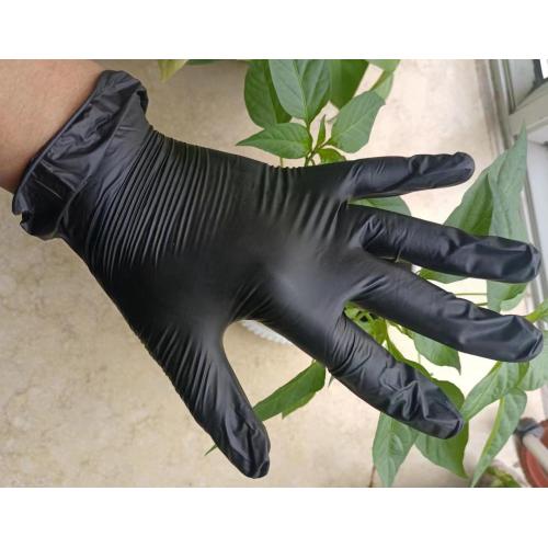 Disposable black vinyl glove