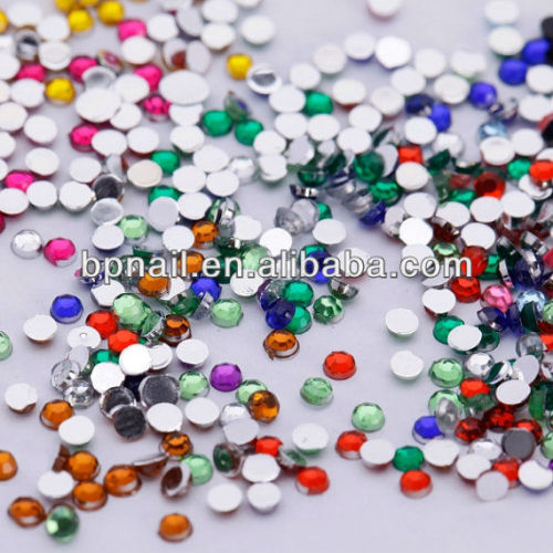 Round Nail Art Glitter Wheel Tips Rhinestone 12 Colors