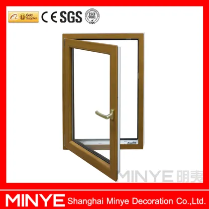 Lg brand plastic tilt turn window with woodlook PVC profile