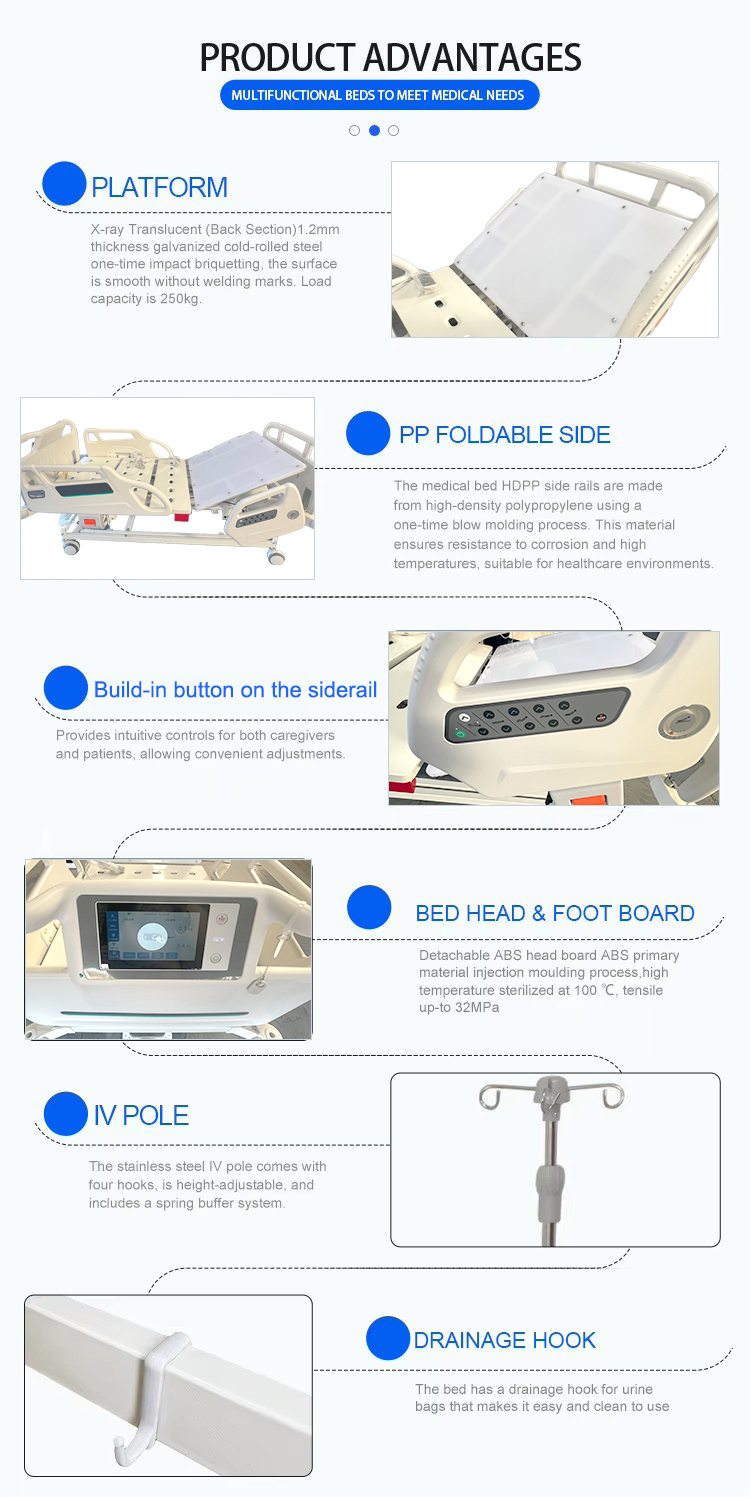 5Function hospital bed xray