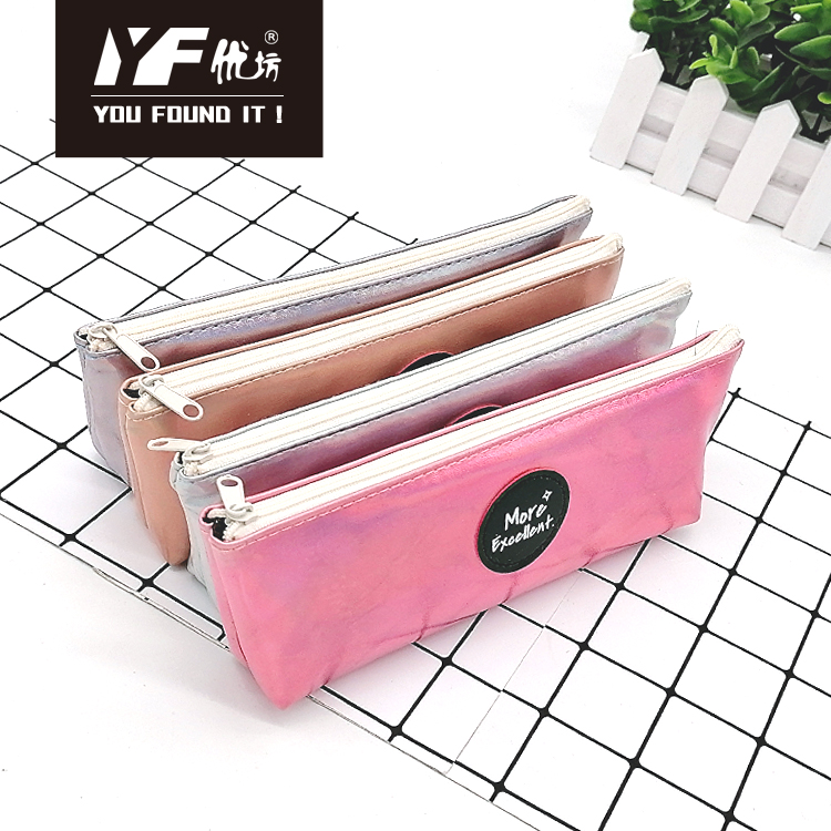 Custom simple cute fashion waterproof PU pencil case