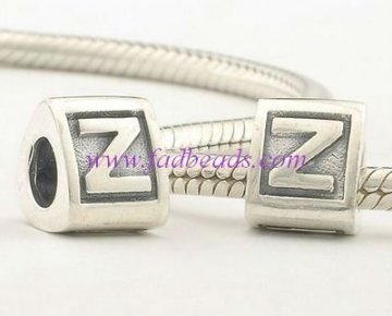 European Sterling Silver Alphabet Beads
