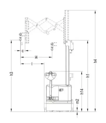 Electric Narrow Aisle Stacker With Crane 