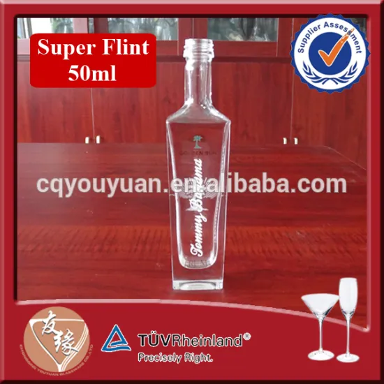 High flint glass rum mini 50ml liquor bottle wholesale
