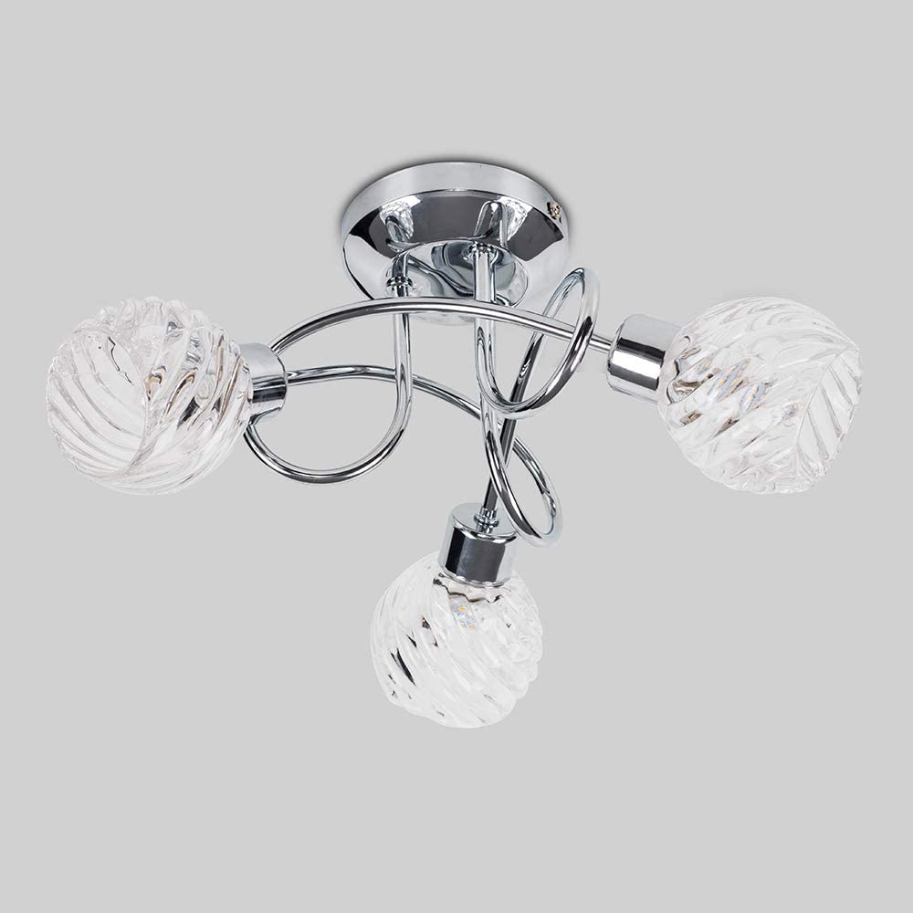 C11229-5 swirled clear glass shade ceiling lamp (5)