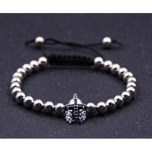 2018 New Fashion Black Knight Helmet Hematite 6MM Round Beads Bracelet For Gift