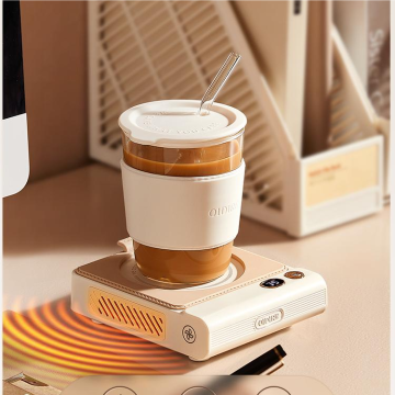 เครื่องทำความร้อนขนาดเล็กสีขาว - ถ้วยกาแฟอุ่นขึ้นสำหรับการใช้งานประจำวันและสำนักงาน