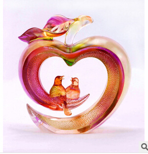Wholesale Liu li Art Glass Craft Peace and Happiness for Wedding Gift