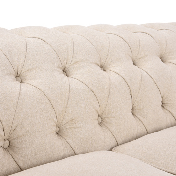 Hohe Qualität Wohnzimmer knowliger Weichgewebe Couch Velvet Chesterfield Tufted Pull-Knopf-Sofa