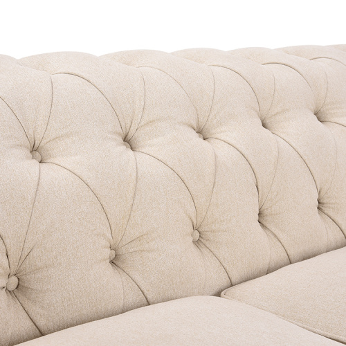 Sala de estar de alta qualidade Nodric Soft Tecido Couch de Veludo Chesterfield Tufted Pull Button Sofa