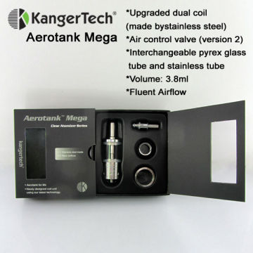 In stock!!! kanger aerotank mega clearomizer with Airflow control and double Bottom Coil