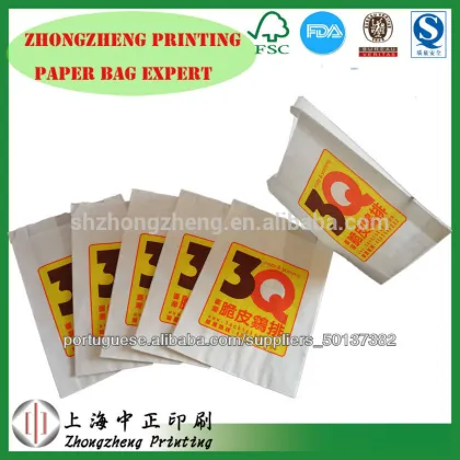 carry out paper bag for McDonalds/KFC/ Burger King die cut