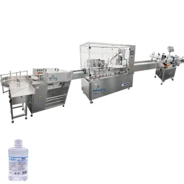 Clear Glass Bottle Infusion Liquid Filling Machine Line with Self-Adhesive Labeller