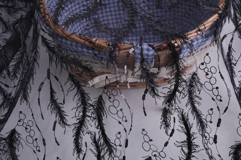 3D Feather Embroidery Fabric