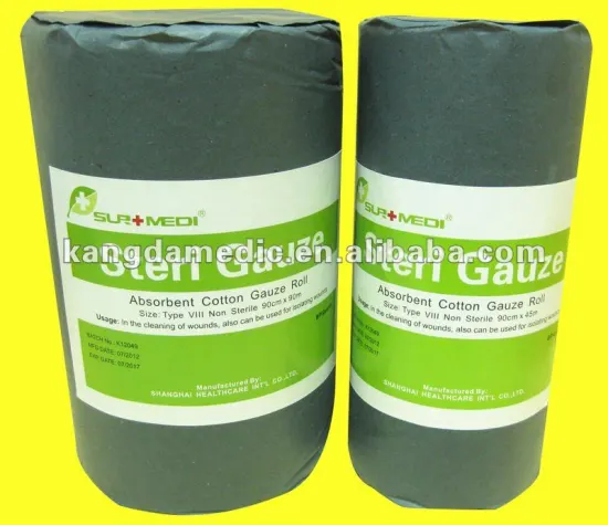 19*15mesh 4-ply absorbent cotton gauze roll