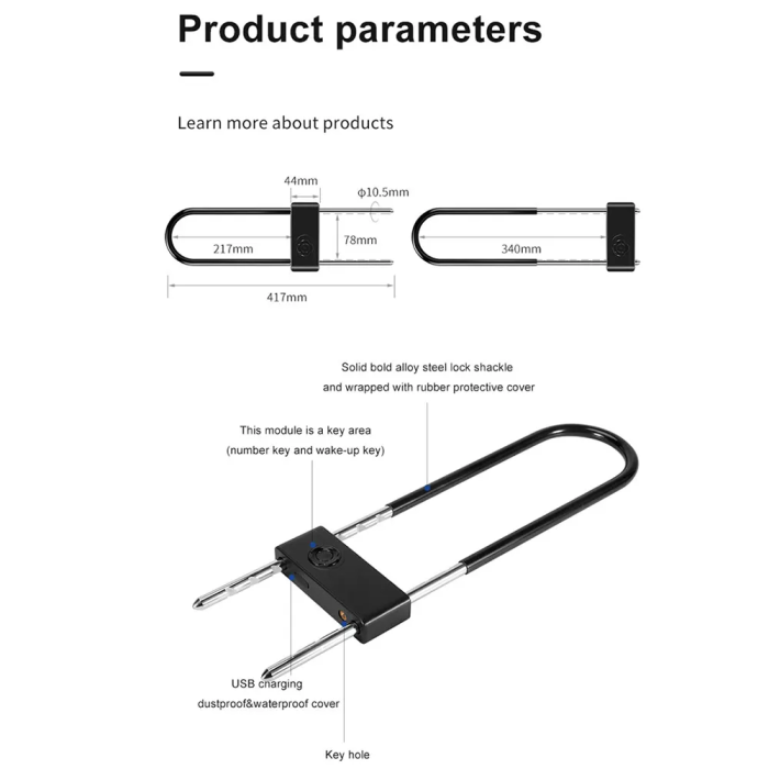 Умный отпечаток пальцев длинная u-форма с туйей Bluetooth