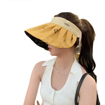 Summer New Sun Protection Black Glue Visor Hat