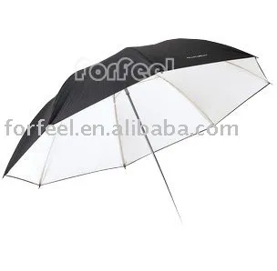 33" Black White Reflective Umbrella