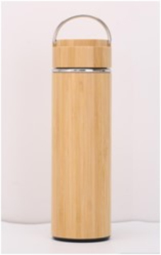 500mL Bamboo Vacuum Bottle With Stainless Steel Handle