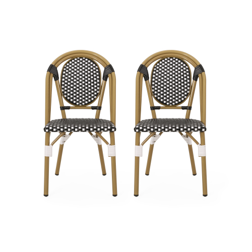 Outdoor PE Ratten and Aluminum French Bistro Chair 2