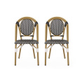 Outdoor PE Ratten and Aluminum French Bistro Chair