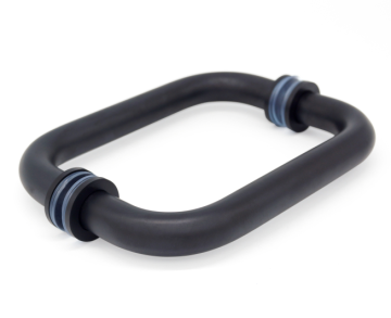 Oval glass door handle for bathroom door