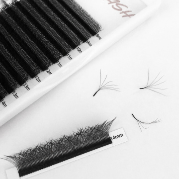 Popular Private Label Matte Black Clover Lash Extensions 0.05mm D Curl