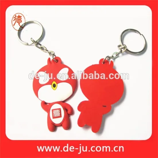 LOGO Printing Animal Doll Design Red PVC Key Chain