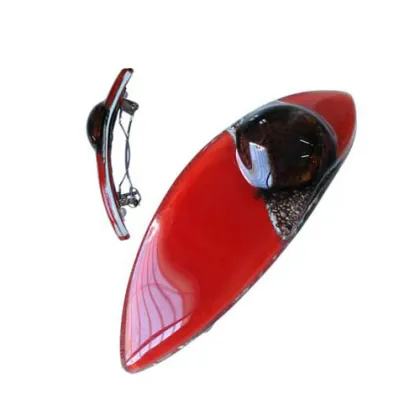 Shinning red and black acrylic hair barrettes