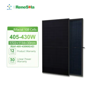 Renesola All Black Bifacial Mono Solar Panels: Prices and Specifications from EU Rotterdam Warehouse