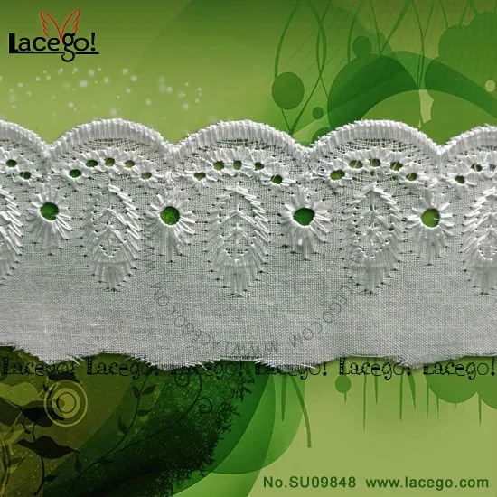 cotton lace ruffled trim