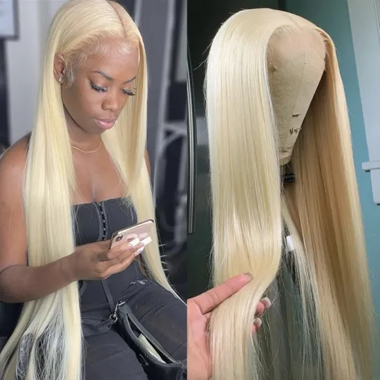 100% Mink Raw Virgin Cuticle Aligned Brazilian Blonde Lace Frontal Wig Human Hair 613 transparent Lace Front Wigs With Baby Hair
