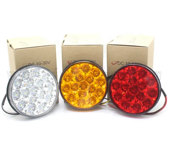 12V LED Truck RV Trailer Tail Light Kit with Rubber Cover - Red