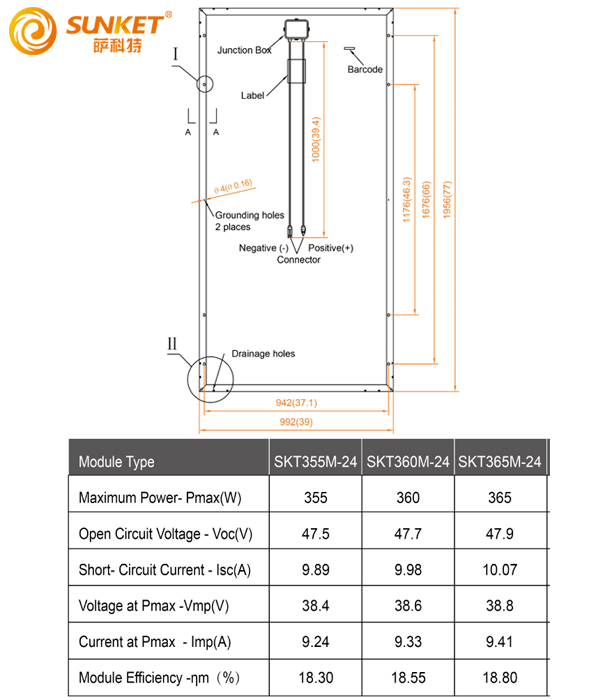 Panel solar 330W dengan kecekapan tinggi