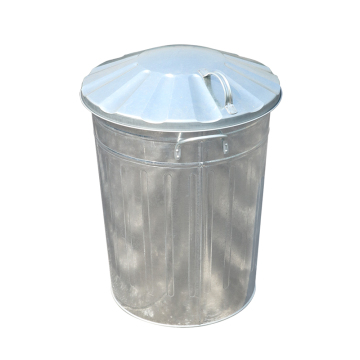 90L Silver Metal Metal Limpa de lixo de jardim grande
