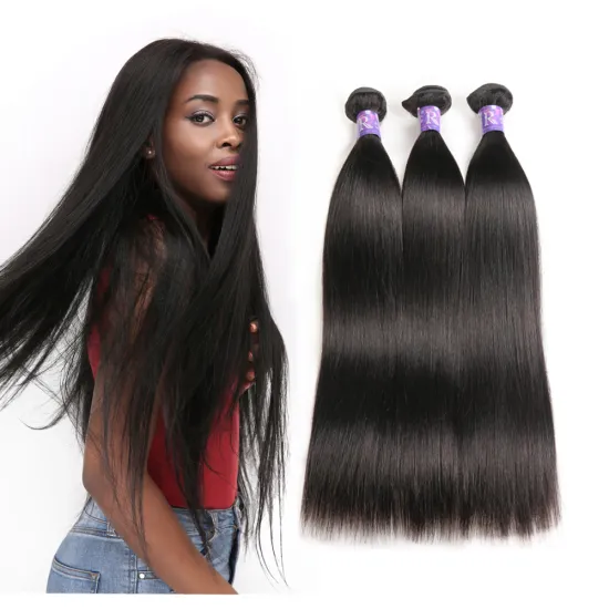 RUIMEI Brazilian raw virgin human hair bundles & lace closure 10a grade aliexpress brazilian hair extension for black women