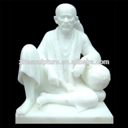 Famous design white marble shirdi sai baba statue