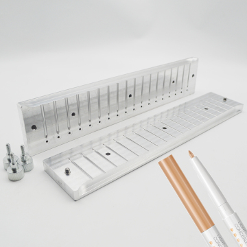 Custom Cosmetic Eyeliner Eyebrow Pencil Filling Mold Machine - 12/24 Holes Aluminum & Plastic Mold