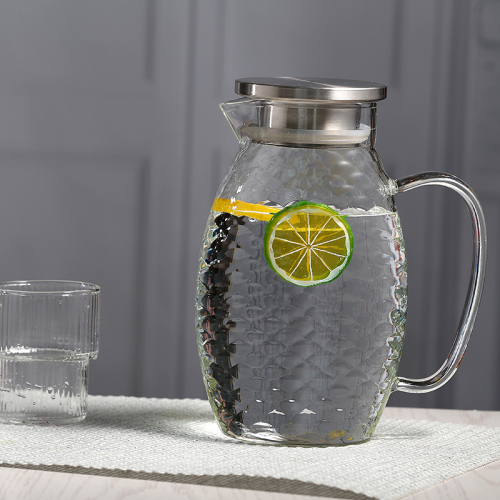 Hitzebeständiger Wasserkrug/Karaffe/Krug aus Borosilikatglas für hausgemachten Saft
