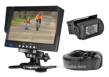 Weatherproof Rearview Backup Camera System Kit with 7'' LCD Color Monitor, IR Night Vision Camera, Dual DC Voltage 12-24 for Bus