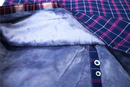 Fashion Plaid Cashmere Fleece Thermal Men's Shirt