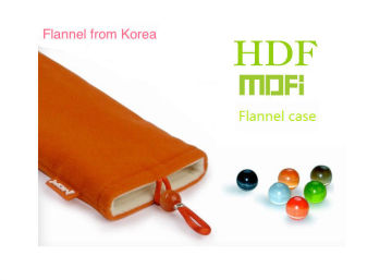Orange Flannel Pouch Super Fiber Customized With Logo Laser
